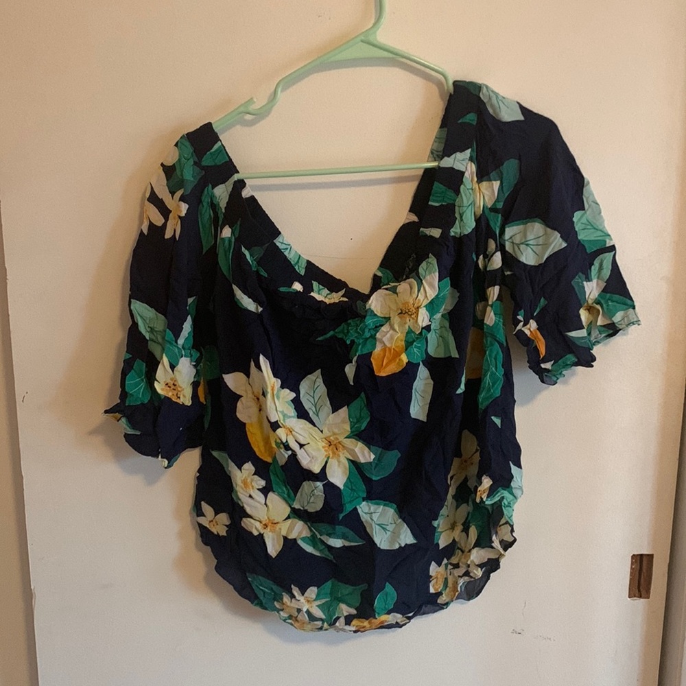 Old Navy, size large, floral off the shoulder shirt